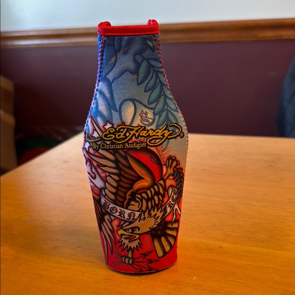 Ed Hardy bottle koozie.